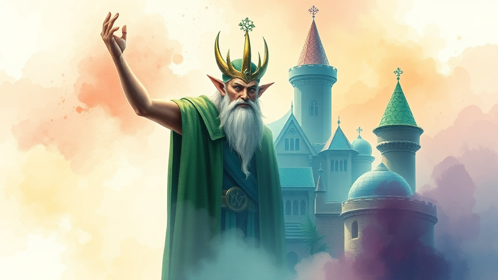 마법사들의 역할과 제리에의 위상 (watercolor 스타일)