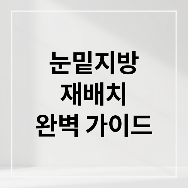 눈밑지방
재배치
완벽 가이드 (눈밑지방재배치)