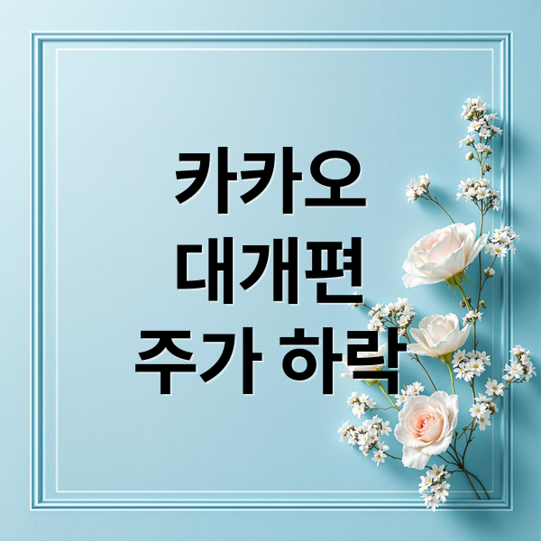 카카오
대개편
주가 하락 (카카오 대개편 주가 폭락 3.4조)