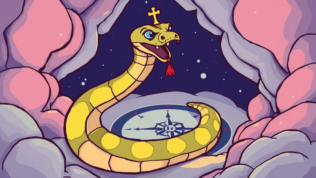 뱀띠 해별 운세: 맞춤 조언 (cartoon 스타일)