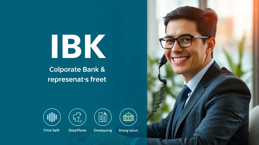 IBK기업은행 고객센터 대표 전화번호 안내 (realistic 스타일)
