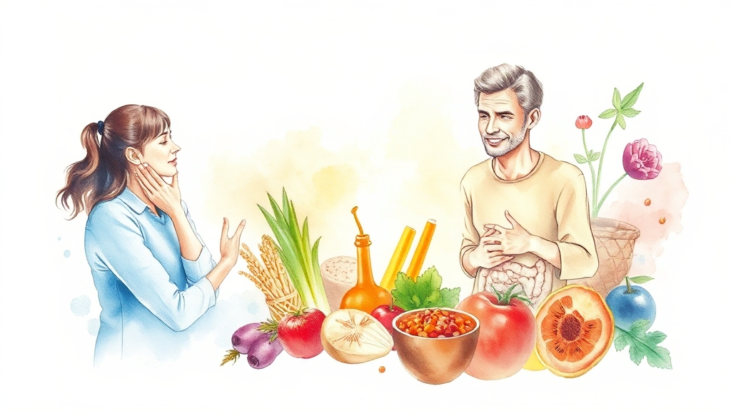 만성 변비와 전문가 조언 (watercolor 스타일)