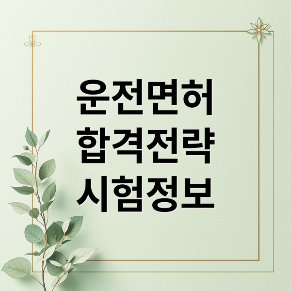 운전면허
합격전략
시험정보 (운전면허 시험 절차 필기 기능 도로주행)