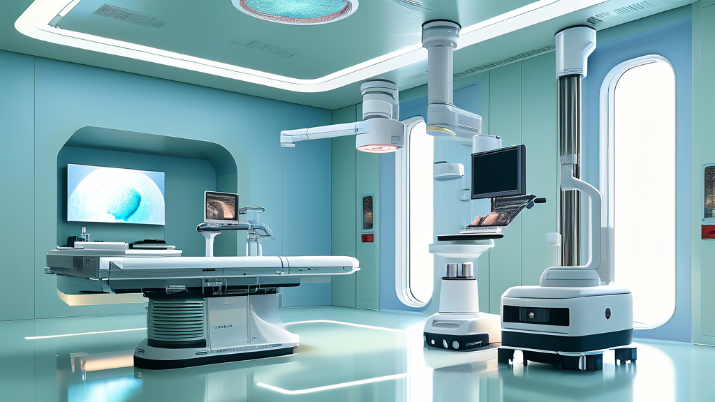 로봇수술의 미래: 기술 발전과 임상 적용 전망 (watercolor 스타일)