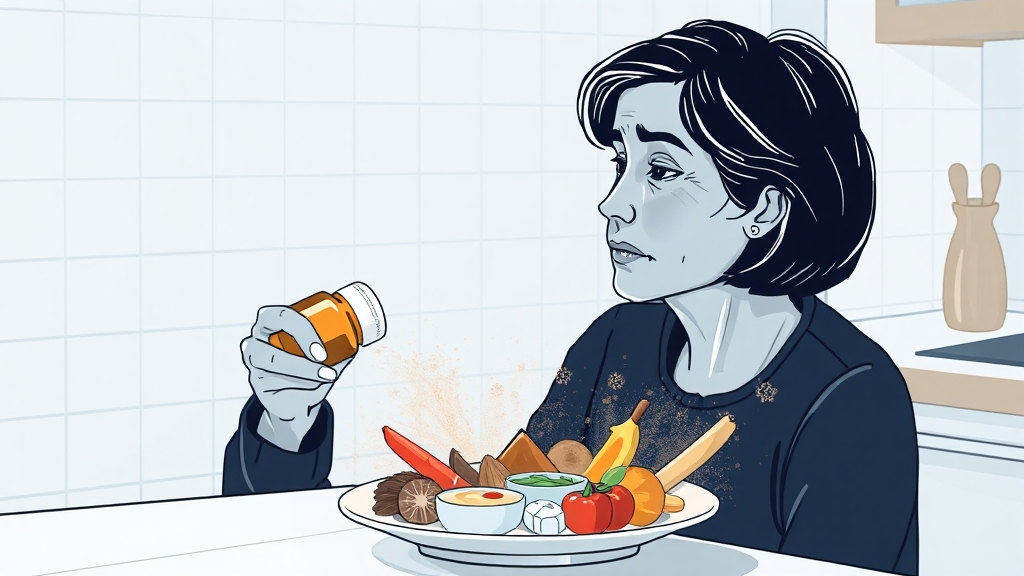 음식, 약과 함께 챙겨 드세요! (illustration 스타일)