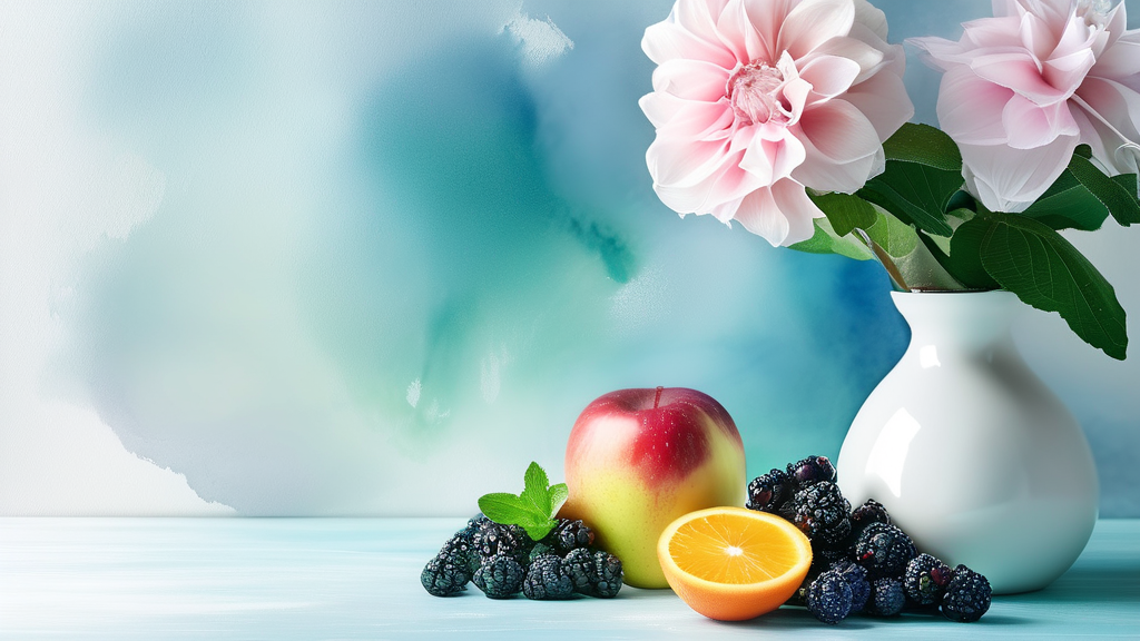 암 종류별 식단 관리: 유방암, 폐암 등 사례별 접근 (watercolor 스타일)