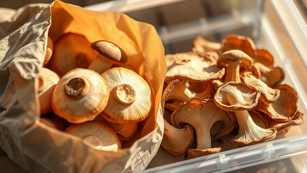 표고버섯 보관법 (realistic 스타일)
