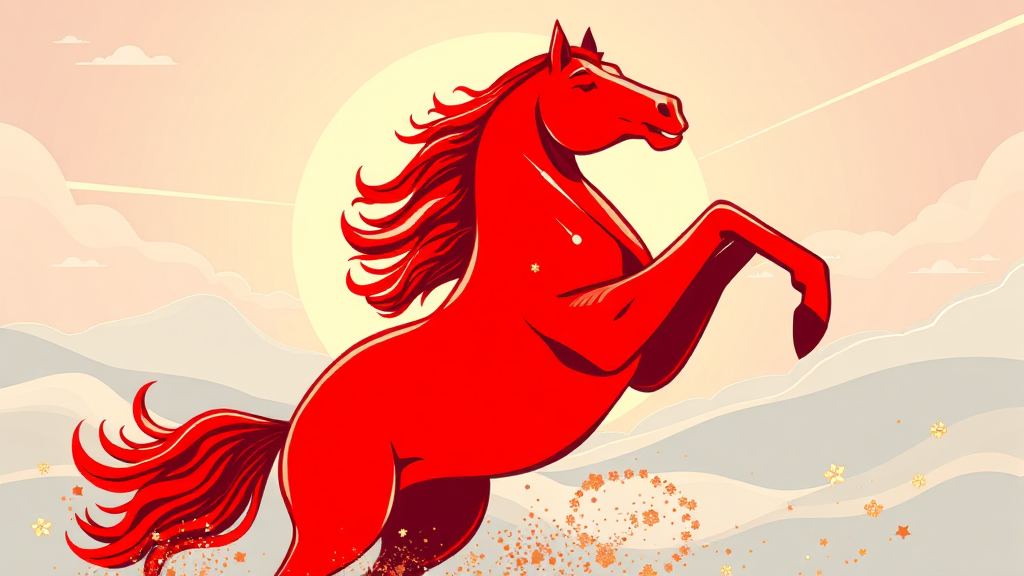 병오년의 의미와 덕담 (illustration 스타일)