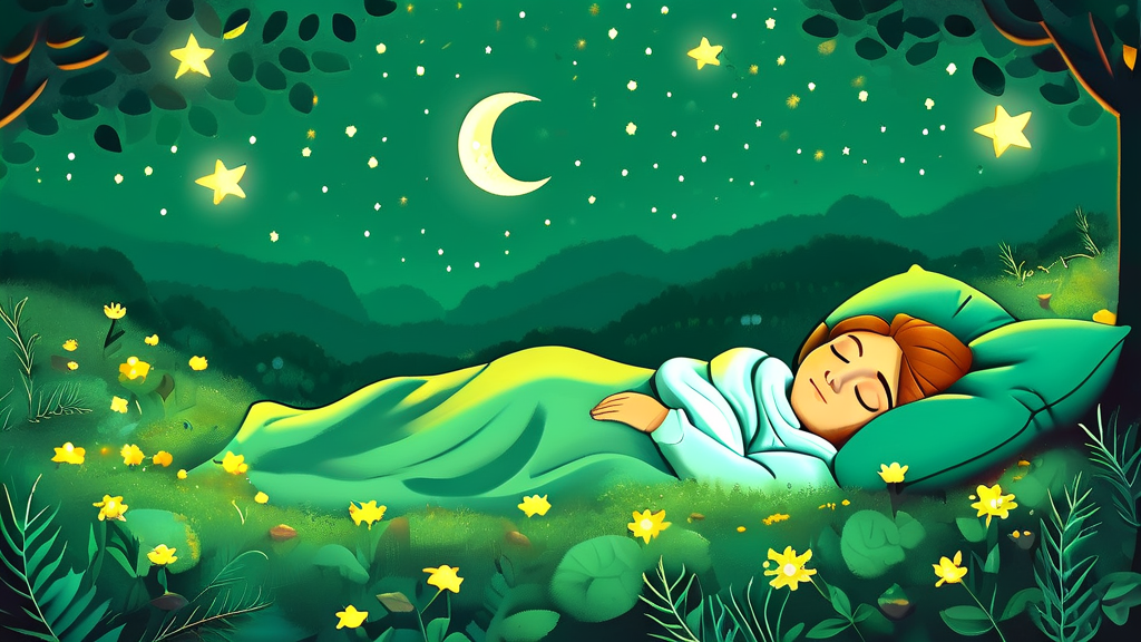 건강한 수면을 위한 영양제와 생활 습관 (illustration 스타일)