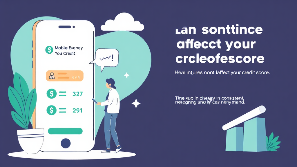 신용점수 관리와 모바일 대출의 관계 (illustration 스타일)