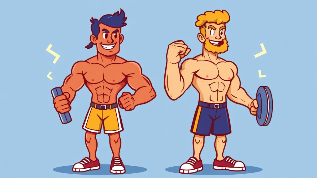 글루타민과 BCAA의 차이점 (cartoon 스타일)