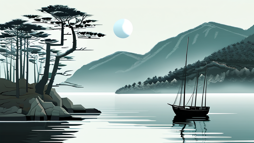 배 타고 떠나는 역사 여행, 청령포 탐험 (illustration 스타일)