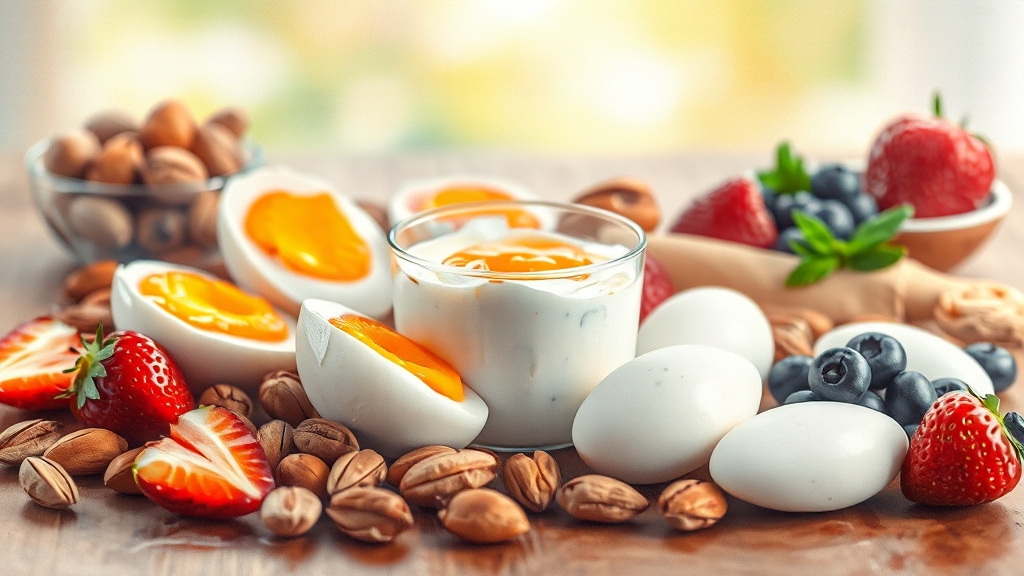 고단백 아침 식단 구성 가이드: 식단 예시 및 핵심 포인트 (watercolor 스타일)