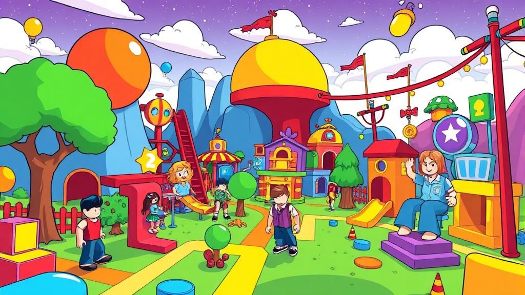 로블록스 게임, 어떤 재미가 숨어있을까? (cartoon 스타일)