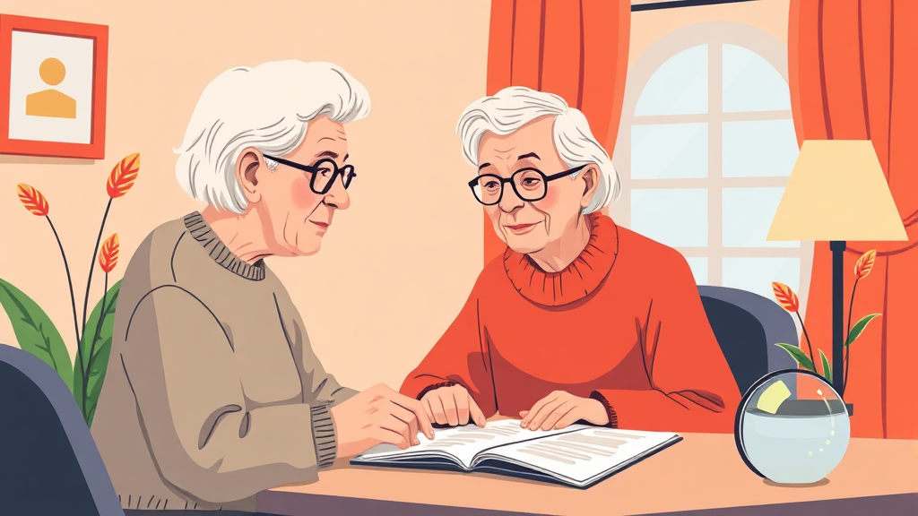 치매 지원 신청 방법 (illustration 스타일)