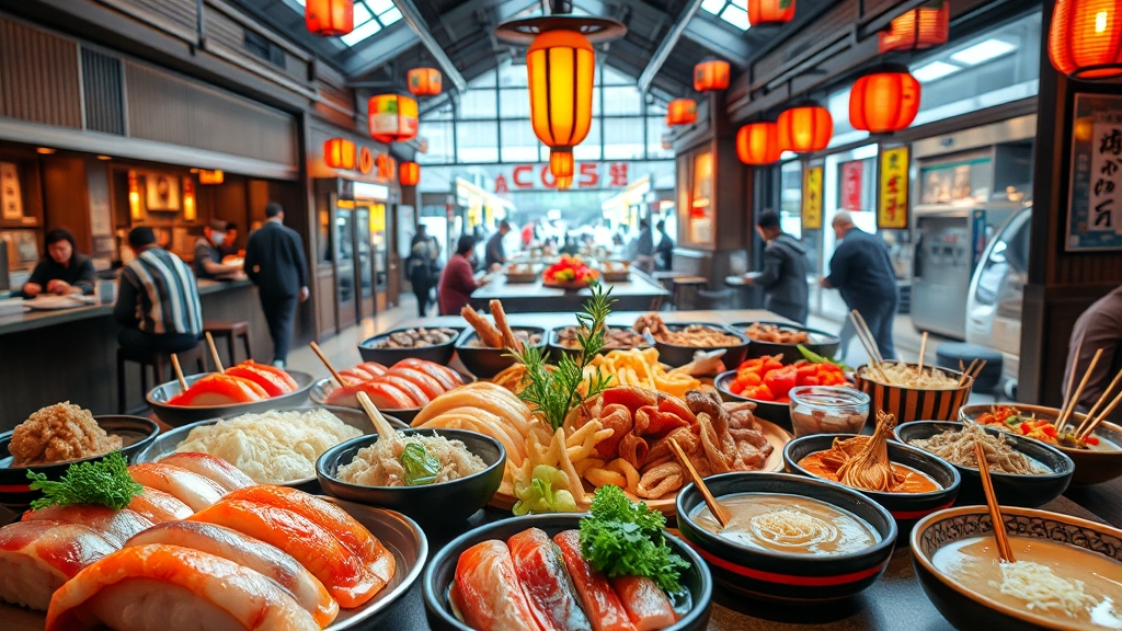 오사카 맛집 탐방: 현지인 강추 메뉴 (realistic 스타일)