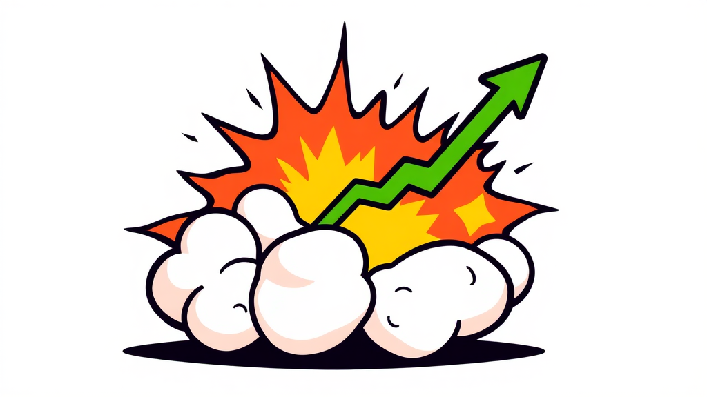 주가와 거래량, 시장의 핵심 지표 (cartoon 스타일)