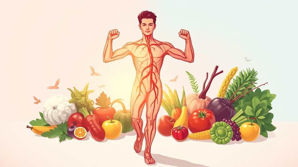 혈관 건강을 위한 생활 습관 개선 (illustration 스타일)