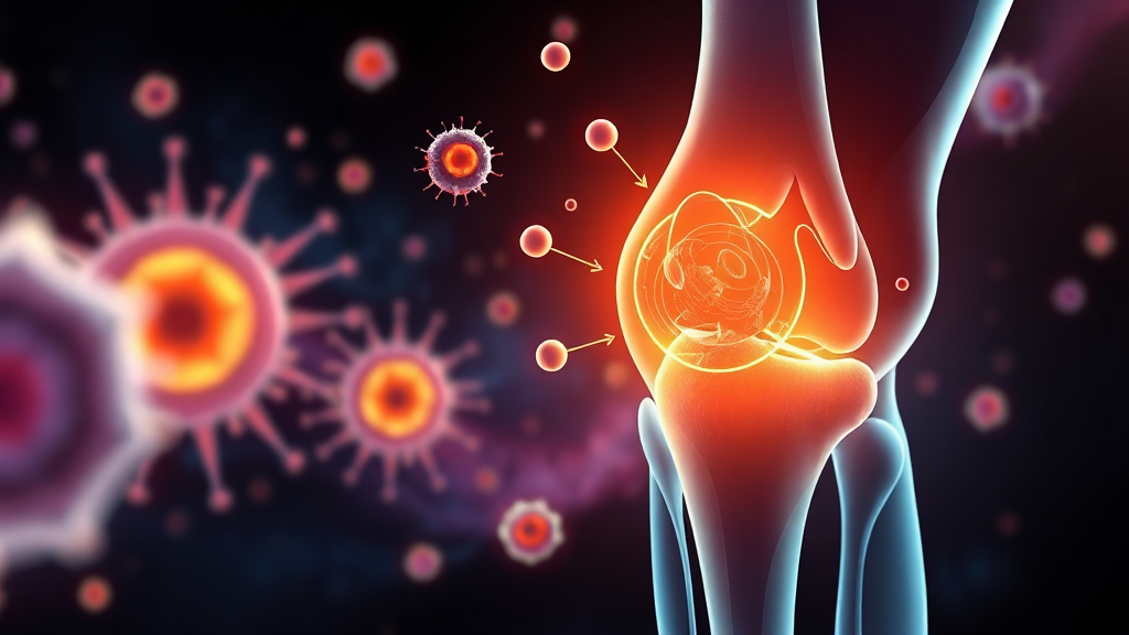 줄기세포 주사, 어떤 원리로 무릎을 치료할까? (illustration 스타일)