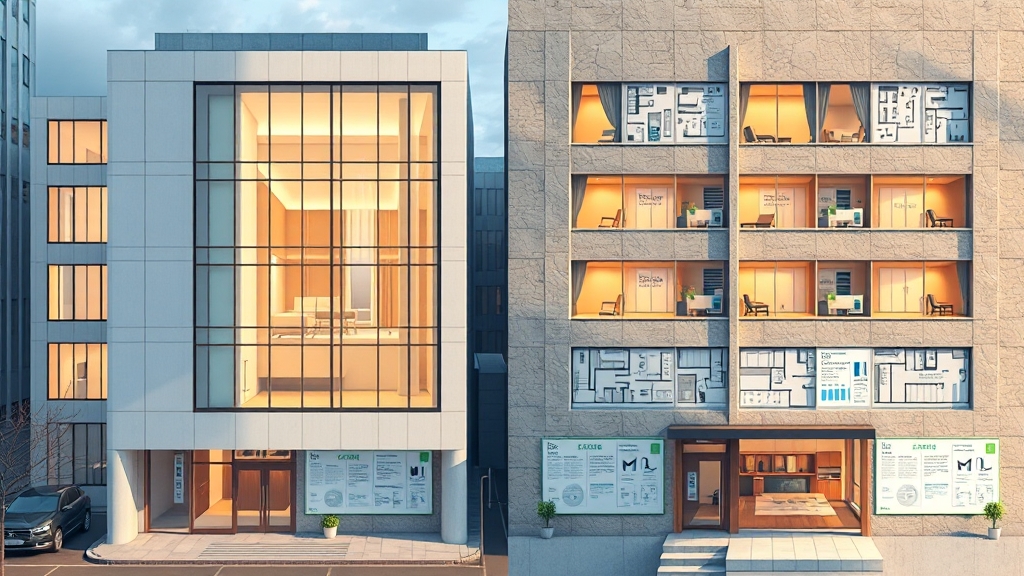 주민센터 vs 근로복지공단 (realistic 스타일)