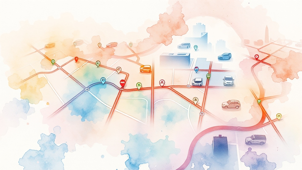 네이버지도 vs 티맵 차이점 비교 (watercolor 스타일)