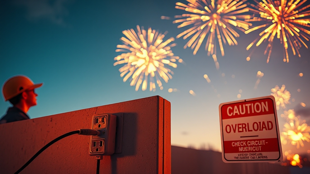 여름철 전기 안전 (realistic 스타일)