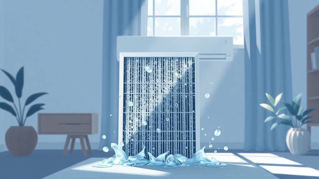 필터 청소 핵심 & 주의사항 (illustration 스타일)