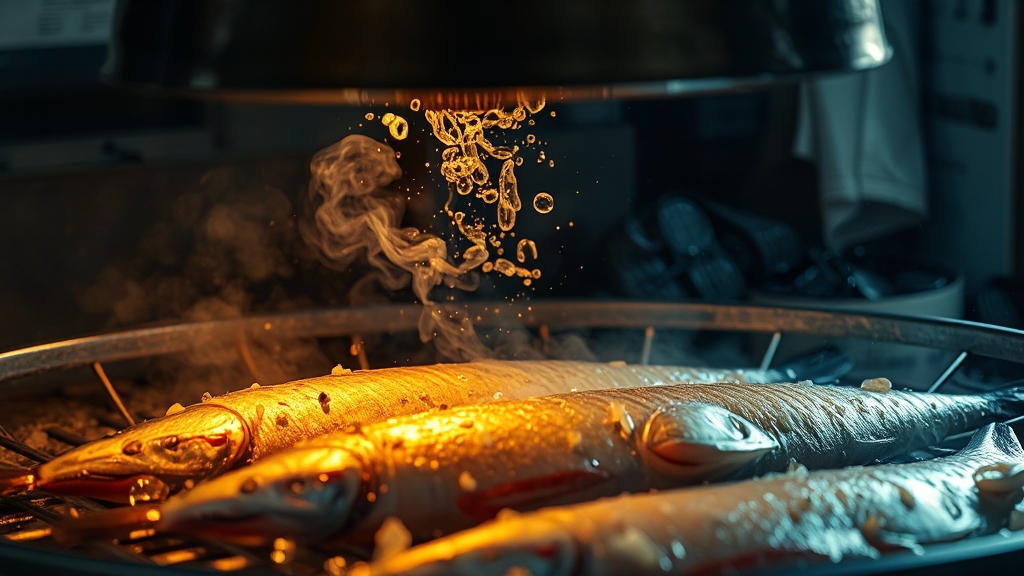 굽는 동안 냄새 줄이는 방법 (realistic 스타일)