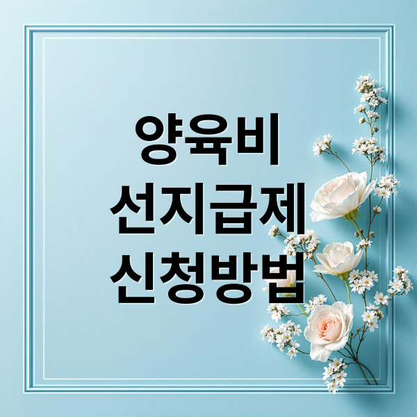양육비
선지급제
신청방법 (양육비 선지급제)