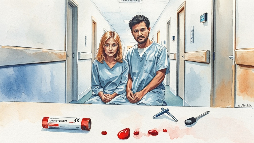 빈혈 진단과 병원 방문 시기 (watercolor 스타일)