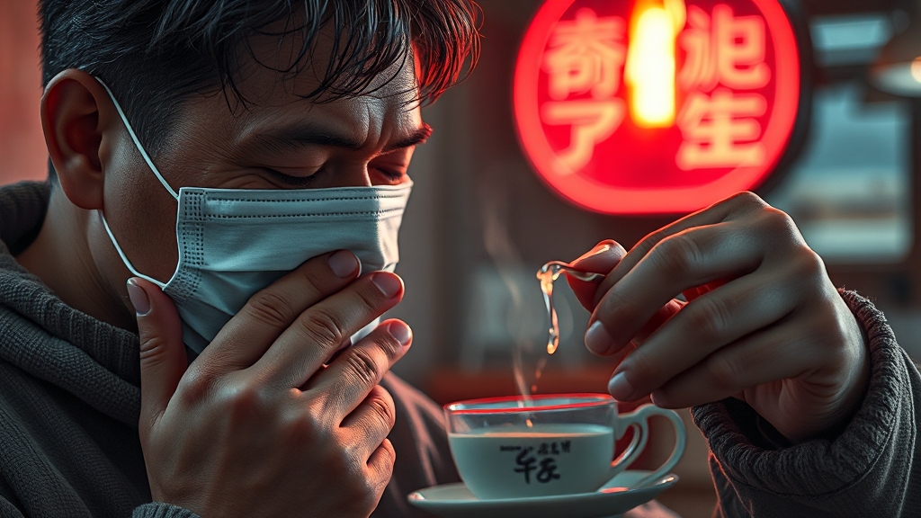 독감 증상과 치료 (realistic 스타일)