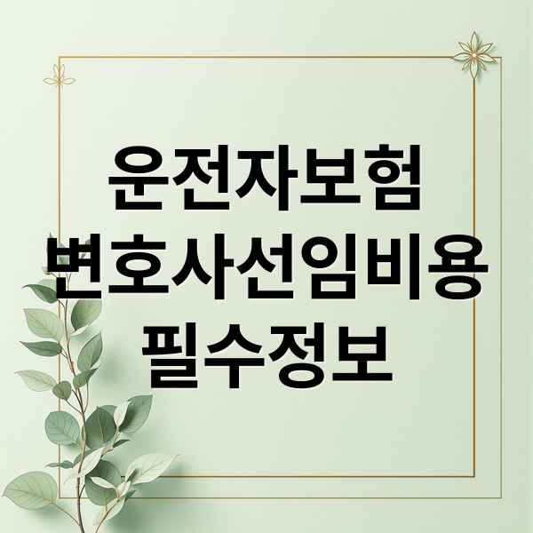 운전자보험
변호사선임비용
필수정보 (운전자보험 변호사 선임비용)
