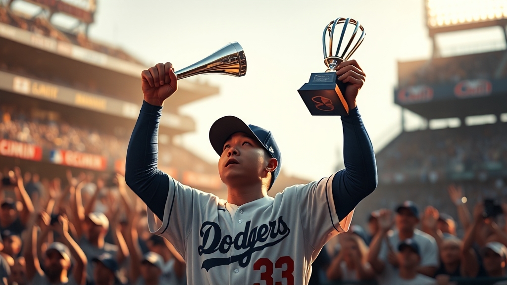 김혜성, 다저스 우승 멤버 합류 (realistic 스타일)