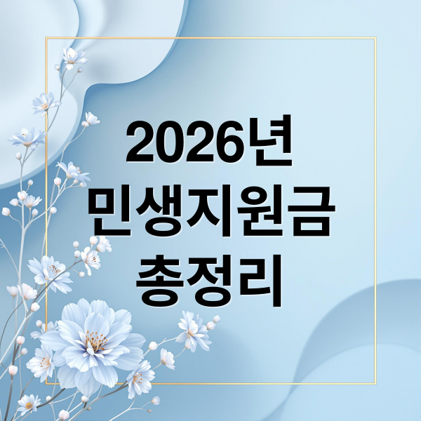 2026년
민생지원금
총정리 (추경 민생지원금)