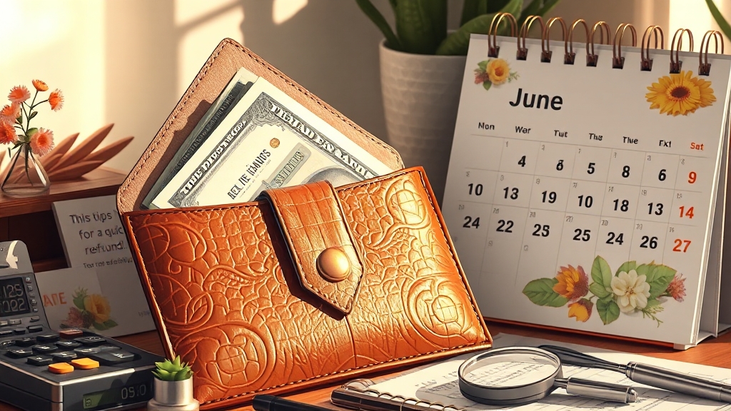 환급일, 언제쯤일까? (realistic 스타일)