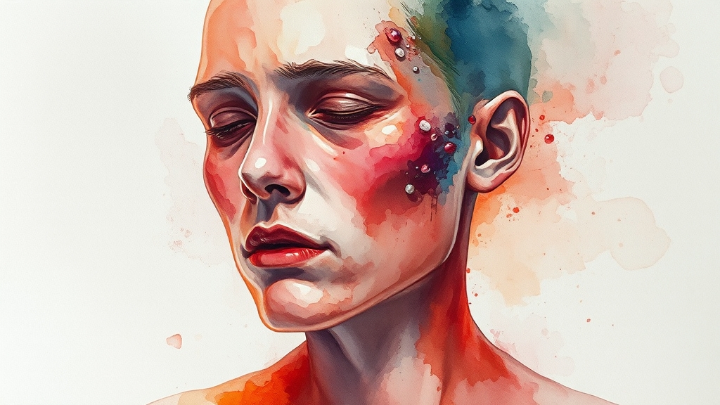 대상포진 초기 증상 및 셀프 체크 (watercolor 스타일)