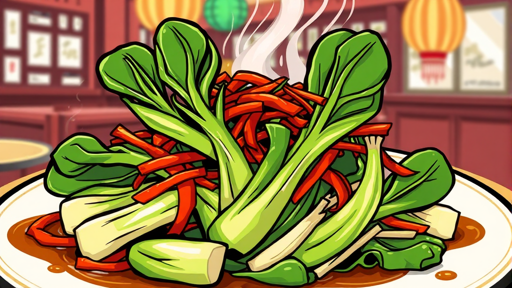 청경채볶음 초간단 레시피 (cartoon 스타일)