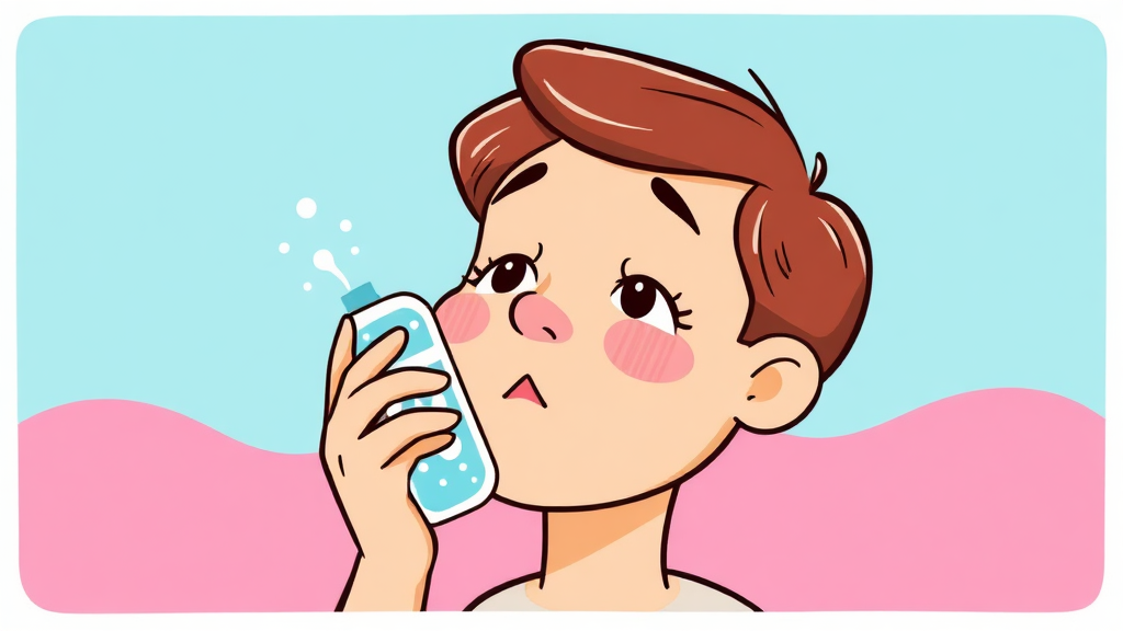 코 세척: 올바른 방법과 주의사항 (cartoon 스타일)