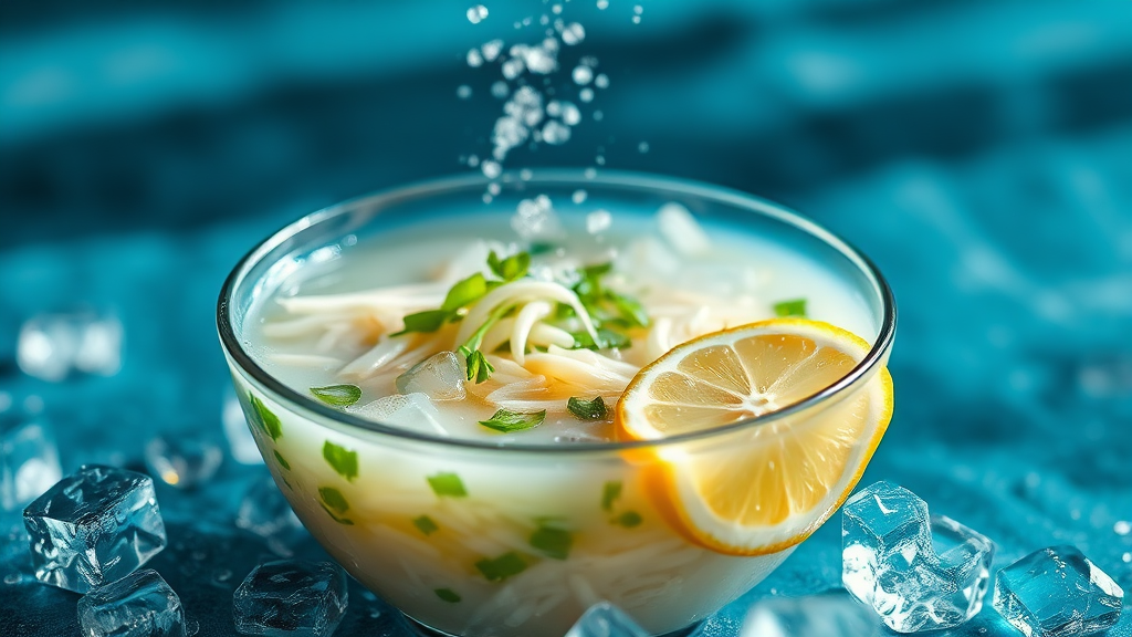 콩나물국 즐기는 꿀팁 (realistic 스타일)