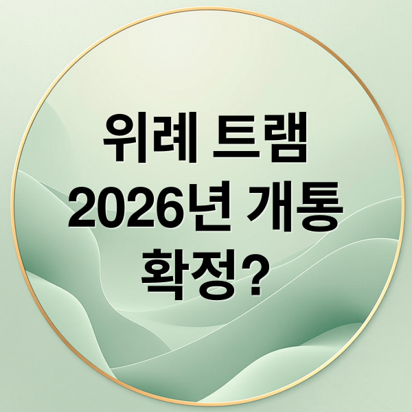 위례 트램
2026년 개통
확정? (위례 트램 개통)