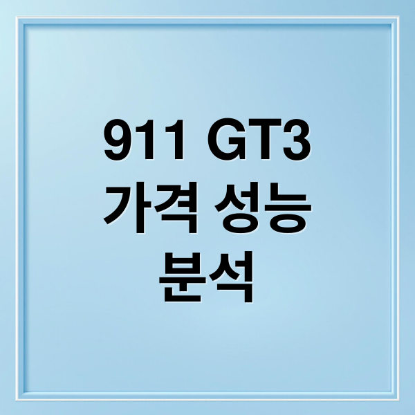 911 GT3
가격 성능
분석 (포르쉐 911 GT3 국내 출시)