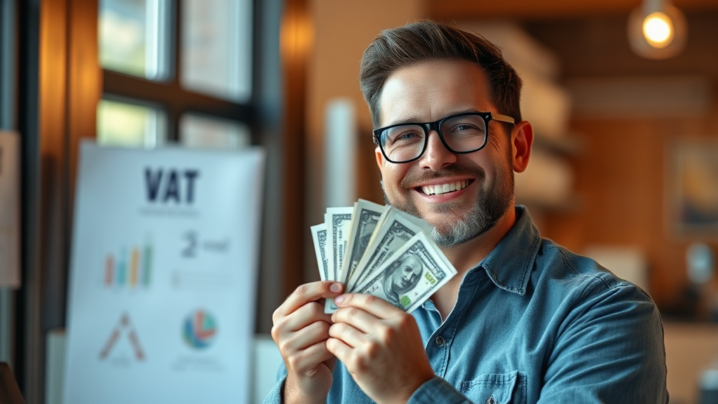 부가세 환급 제도 핵심 정리 (realistic 스타일)