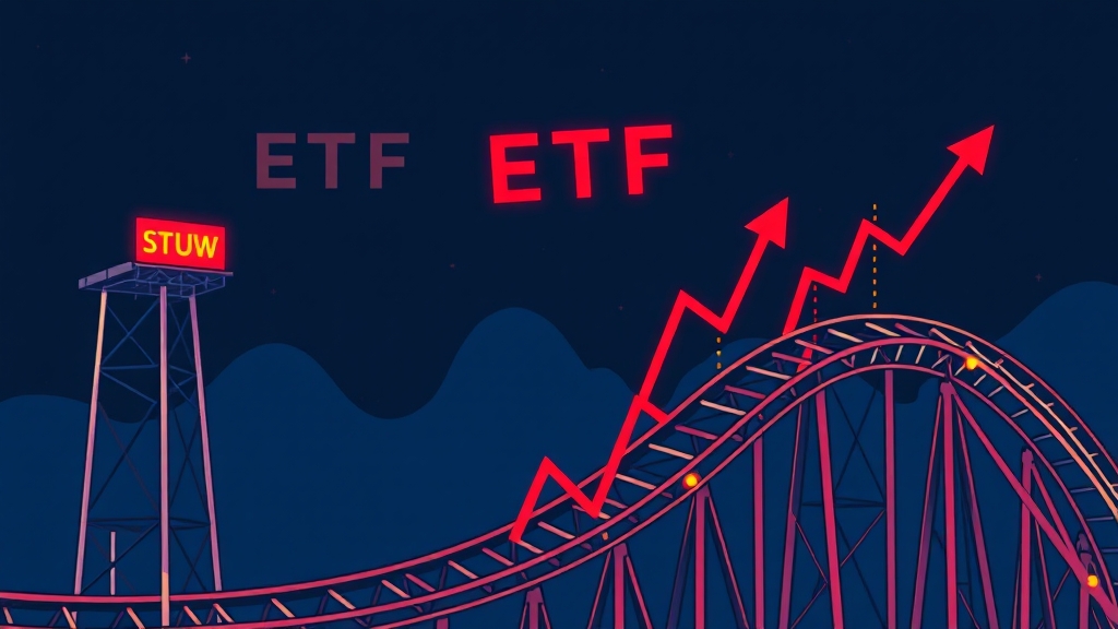 암호화폐 ETF 투자 시 위험 요소 (illustration 스타일)