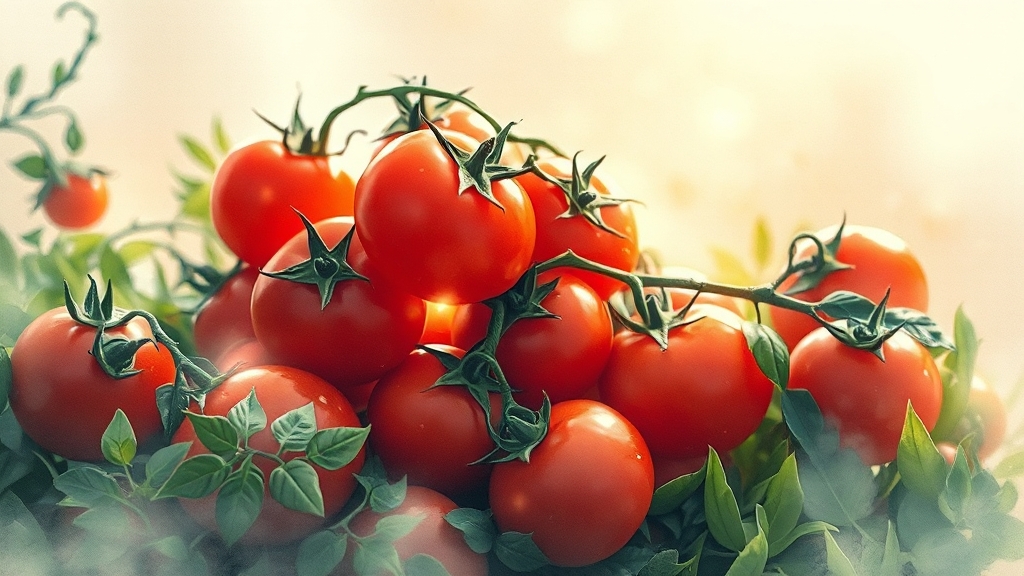 토마토, 놀라운 건강 효능 (watercolor 스타일)