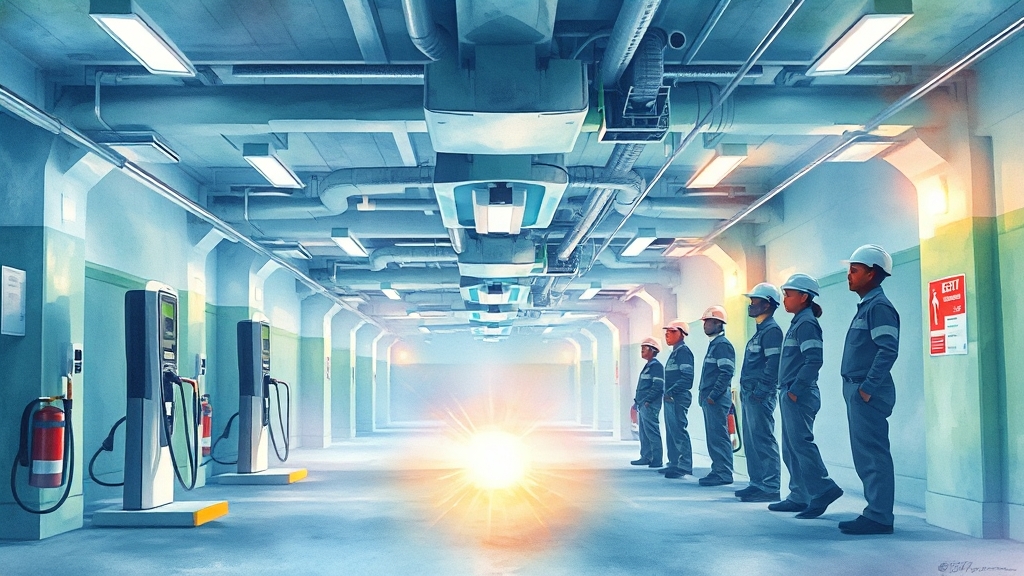 전기차 충전 인프라 안전 점검 (watercolor 스타일)