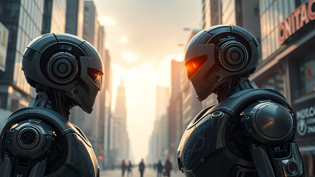 로봇의 윤리적, 사회적 영향 (realistic 스타일)