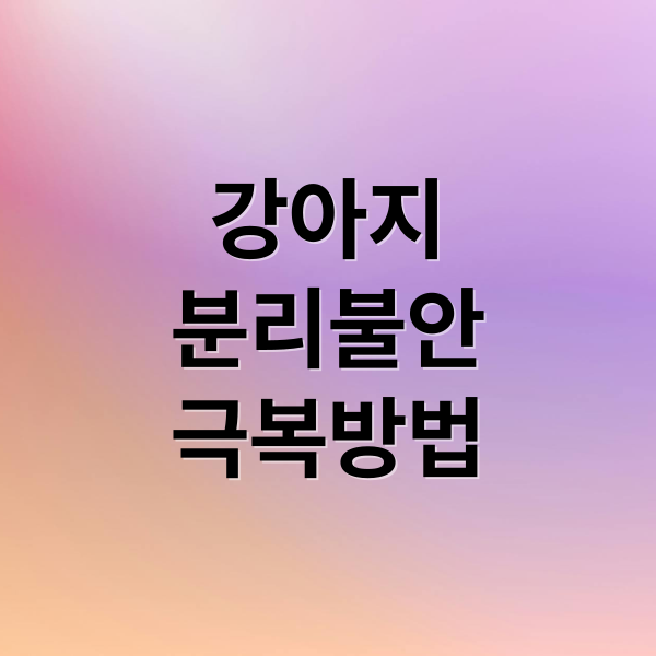 강아지
분리불안
극복방법 (강아지 분리불안 훈련법 TOP5)