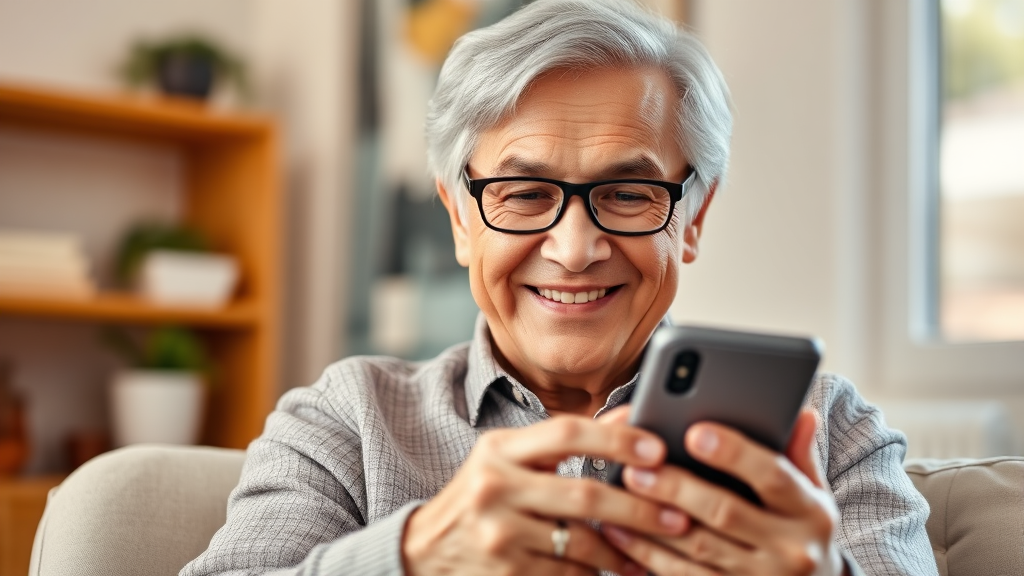 노인 일자리 온라인 신청 방법 (스마트폰) (realistic 스타일)