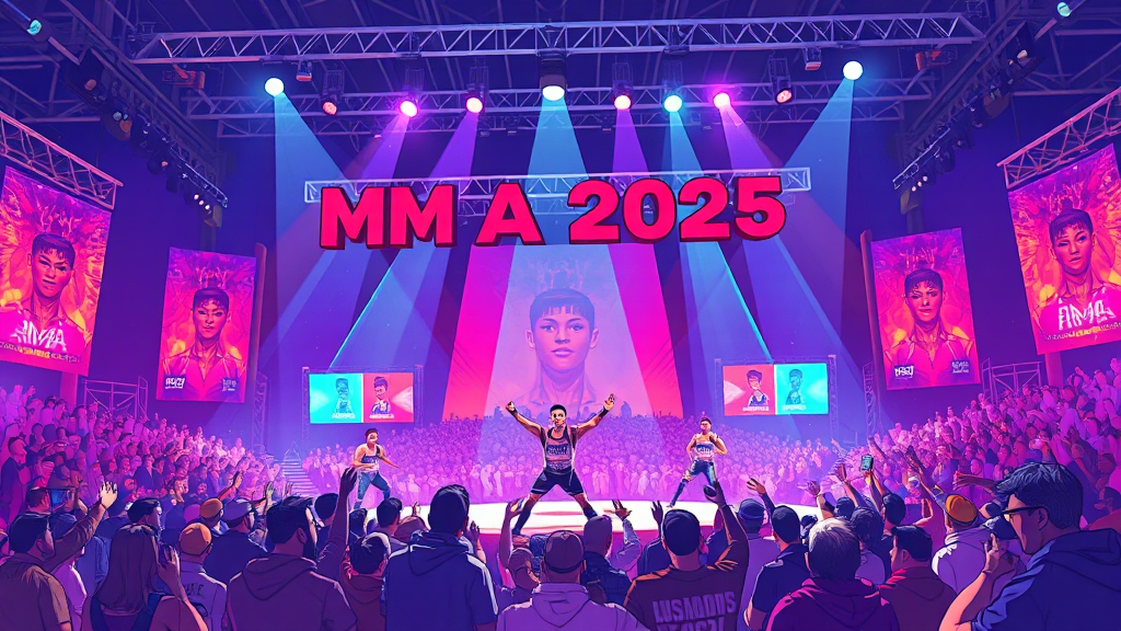 MMA 2025, 최고의 축제를 즐기세요! (illustration 스타일)