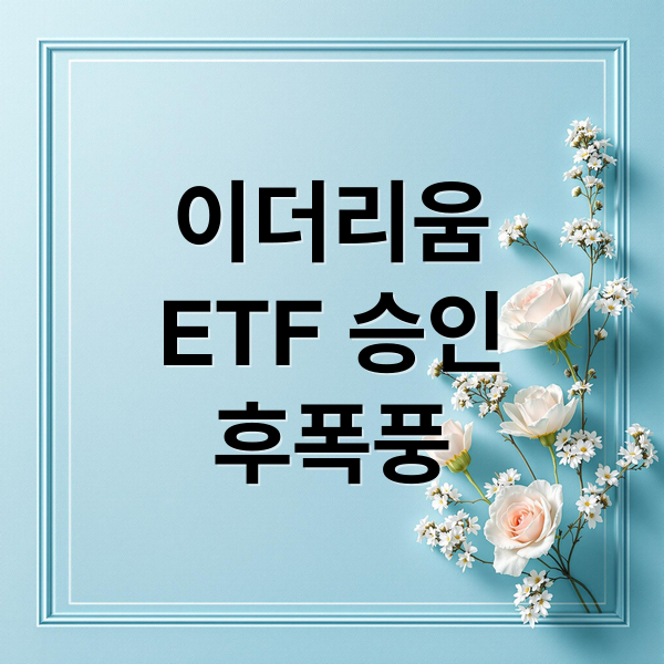 이더리움
ETF 승인
후폭풍 (이더리움)